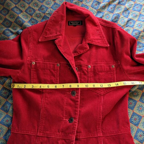 Vintage red corduroy duster jacket Sz XS - Picture 5 of 8